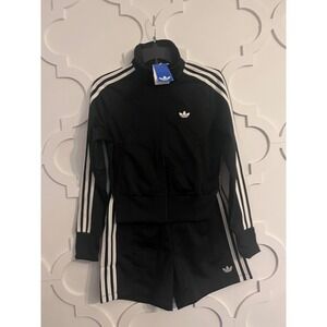 NEW Adidas OG Firebird Track Jacket & Short Set Women SM Black KS7981 KS6788